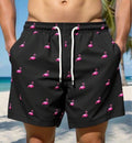 Flamingo print swim trunks