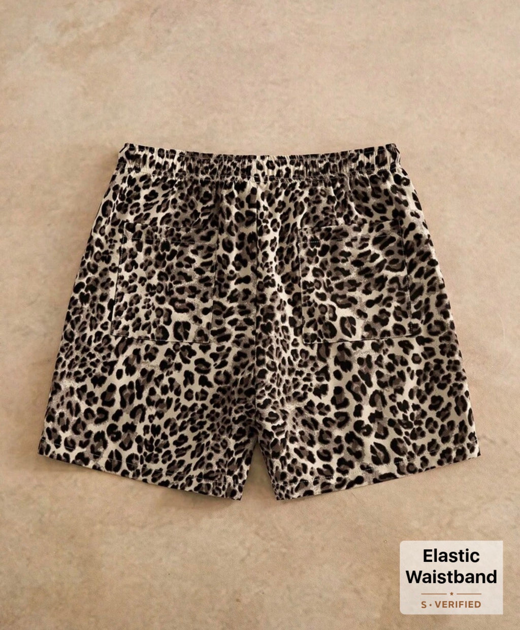 Leaperd print swim trunks