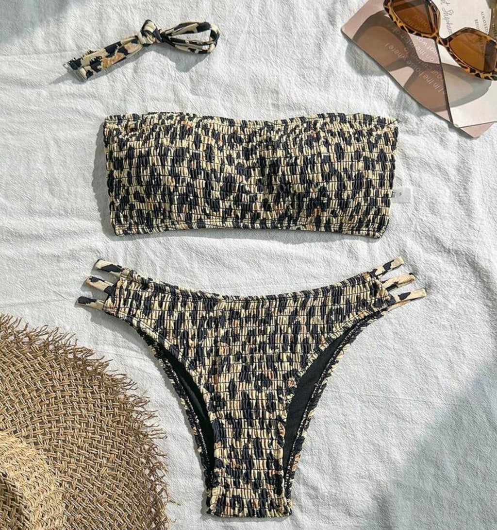 Leopard print bathing suit