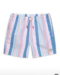 CoralVoy Men's Striped Drawstring Waist Casual Beach Shorts, Holiday